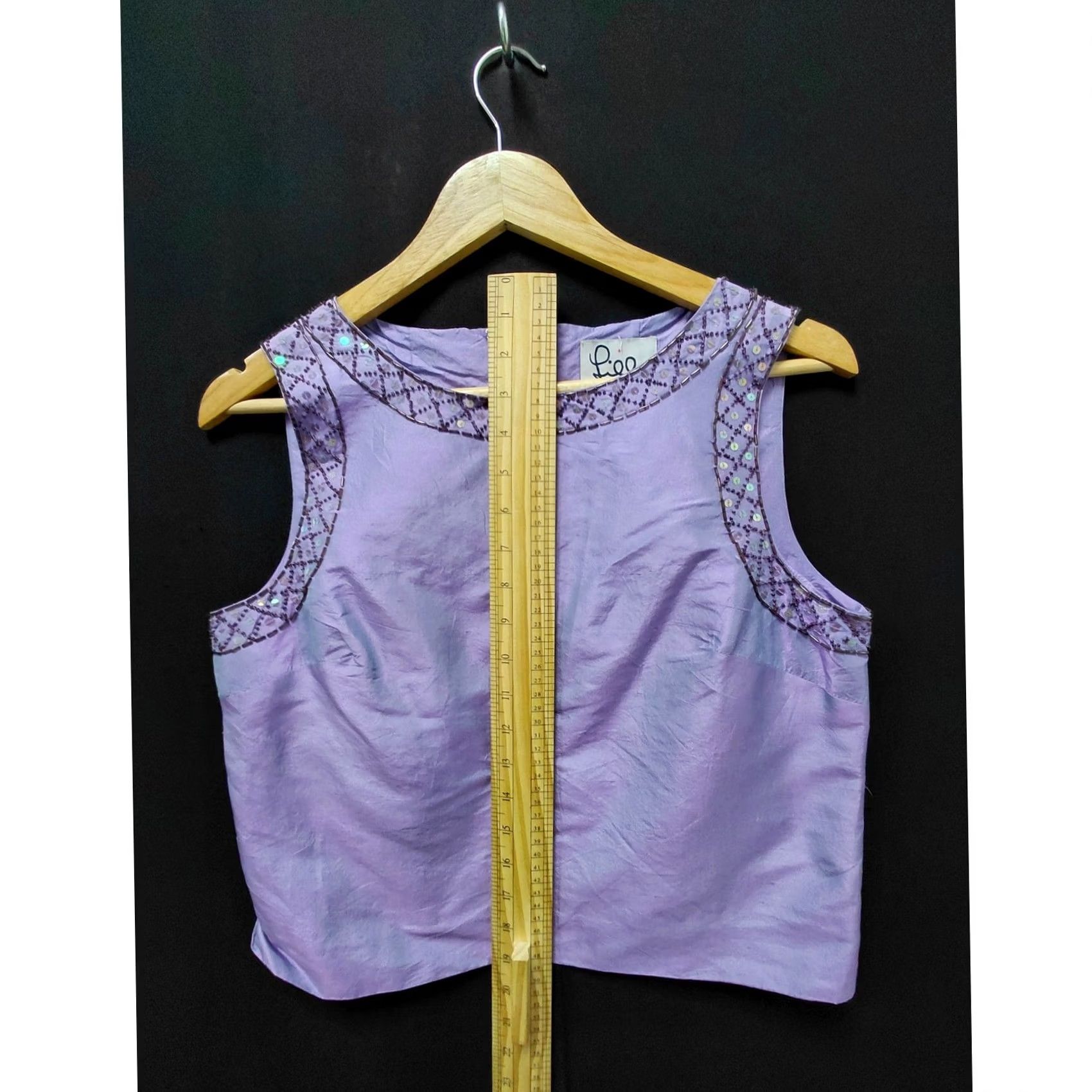 Lilly Pulitzer Lilly Pulitzer Top Womens 6 Purple Silk Embellished Tank Solid Sleeveless Women Size Size M / US 6-8 / IT 42-44 - 5 Thumbnail