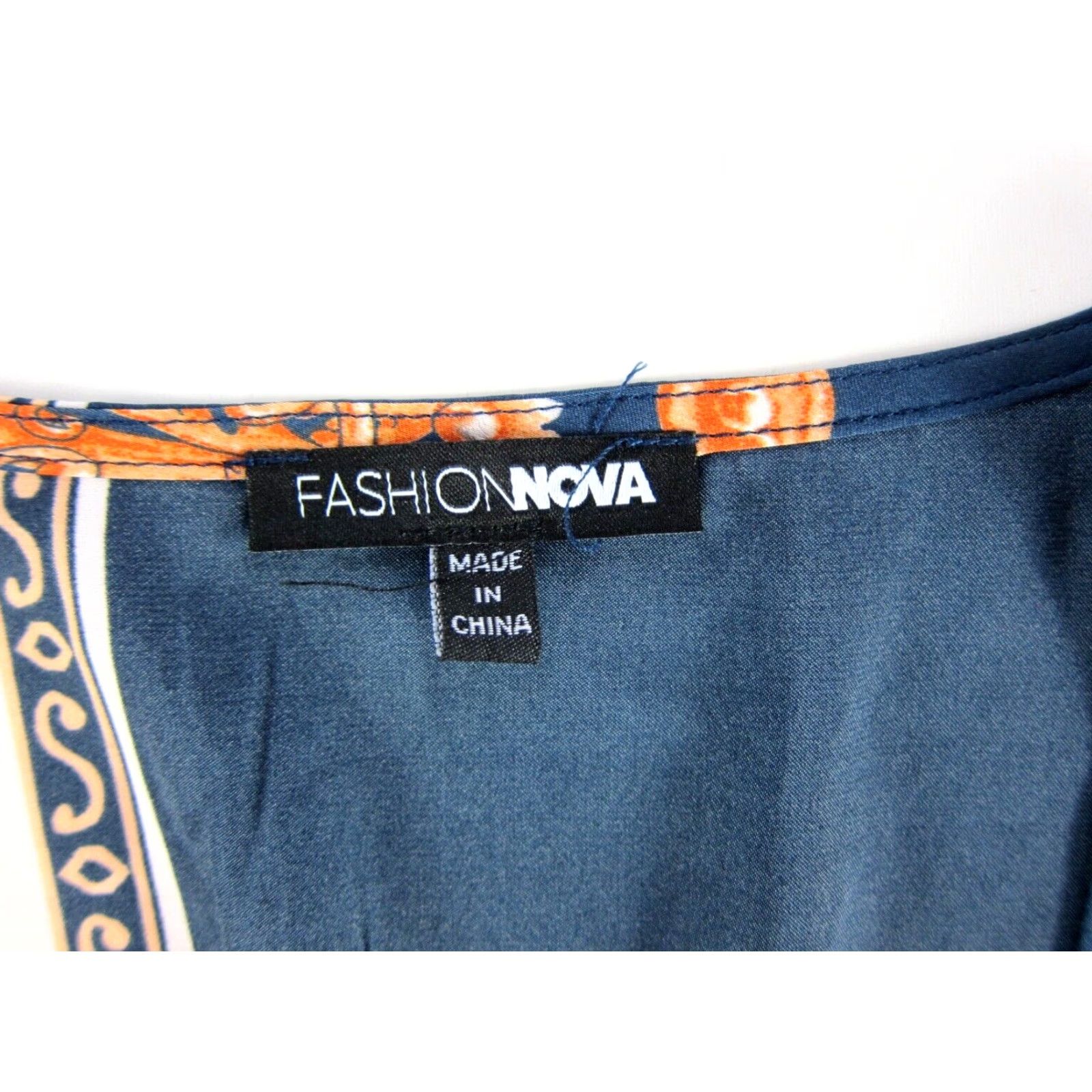 Fashion Nova Fashion Nova Orange Floral V-Neck Long Sleeve Dress Women Large Size L / US 10 / IT 46 - 3 Thumbnail