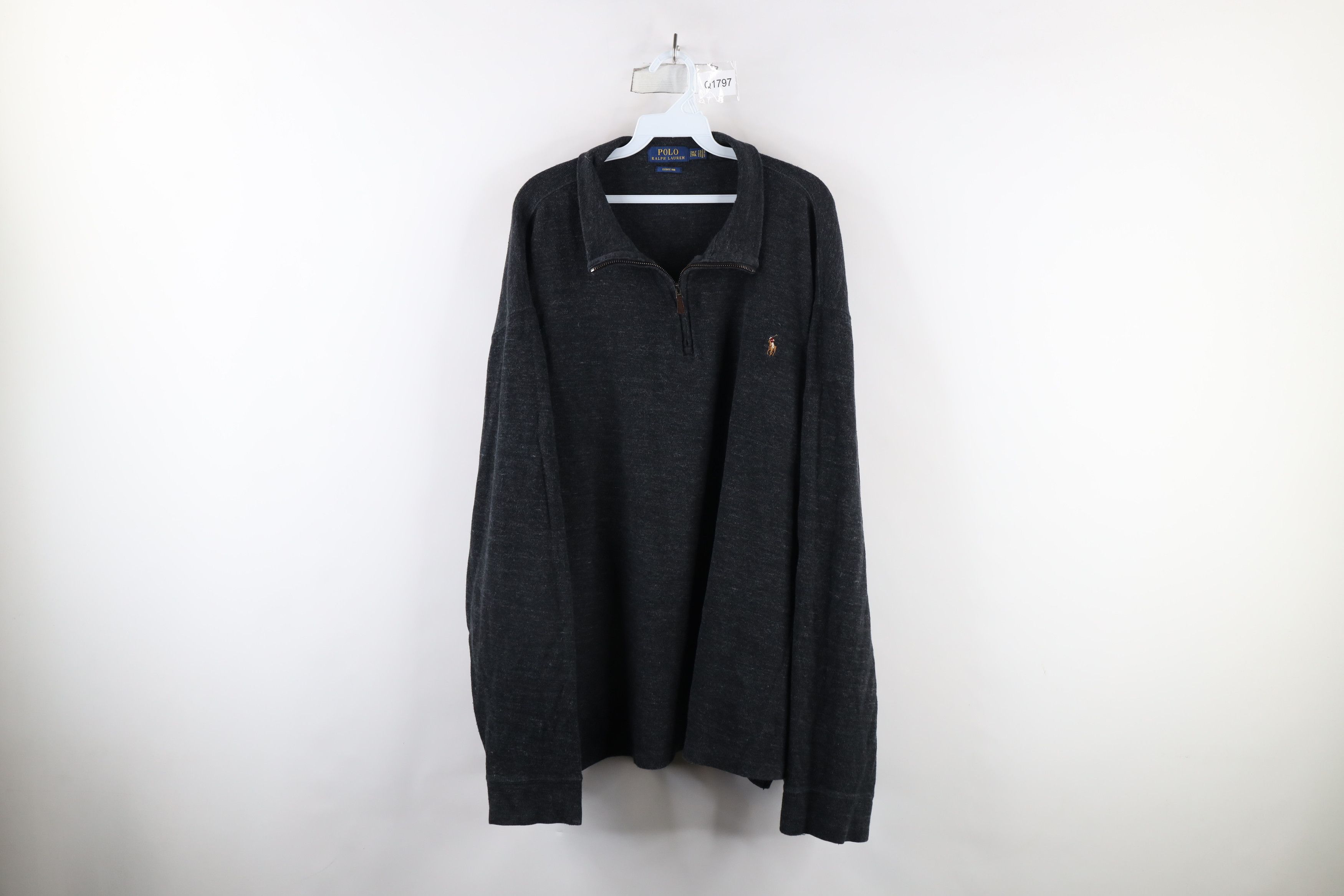 Ralph Lauren × Vintage Ralph Lauren Cotton Ribbed Knit Half Zip Pullover Sweater Size ONE SIZE - 1 Thumbnail
