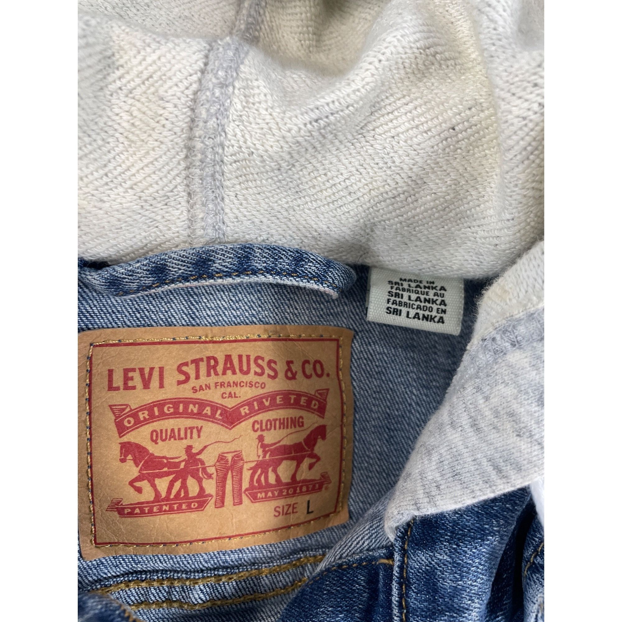 Levi's Levis Strauss Trucker womans Denim Jacket With Gray Hoodie S Size L / US 10 / IT 46 - 3 Thumbnail