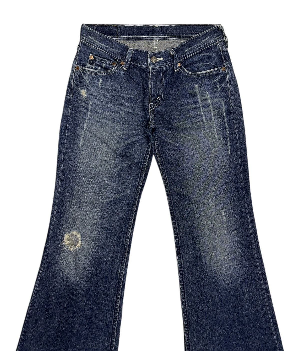 If Six Was Nine × Levi's Vintage Levis 90s Flared Jeans Bootcut Distressed Denim Jean Size 30" / US 8 / IT 44 - 5 Thumbnail