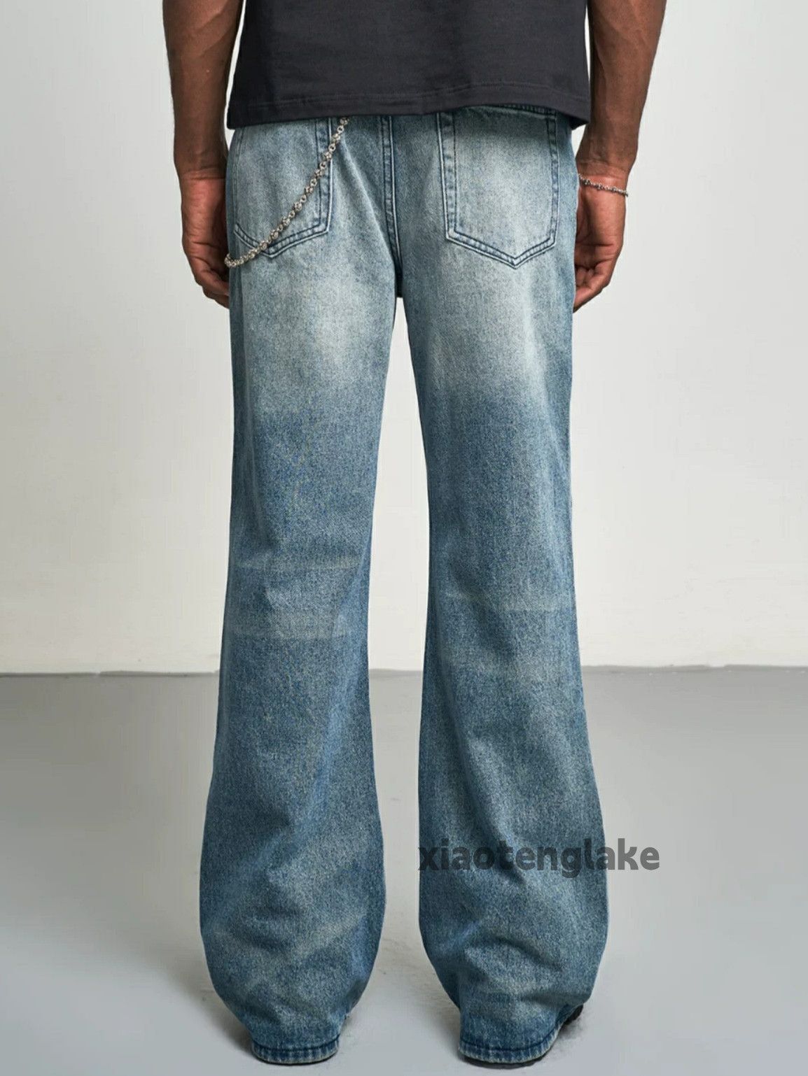 Jean × Vintage washed faded loose y2k yuppie bootcut flared jeans Size US 34 / EU 50 - 4 Thumbnail