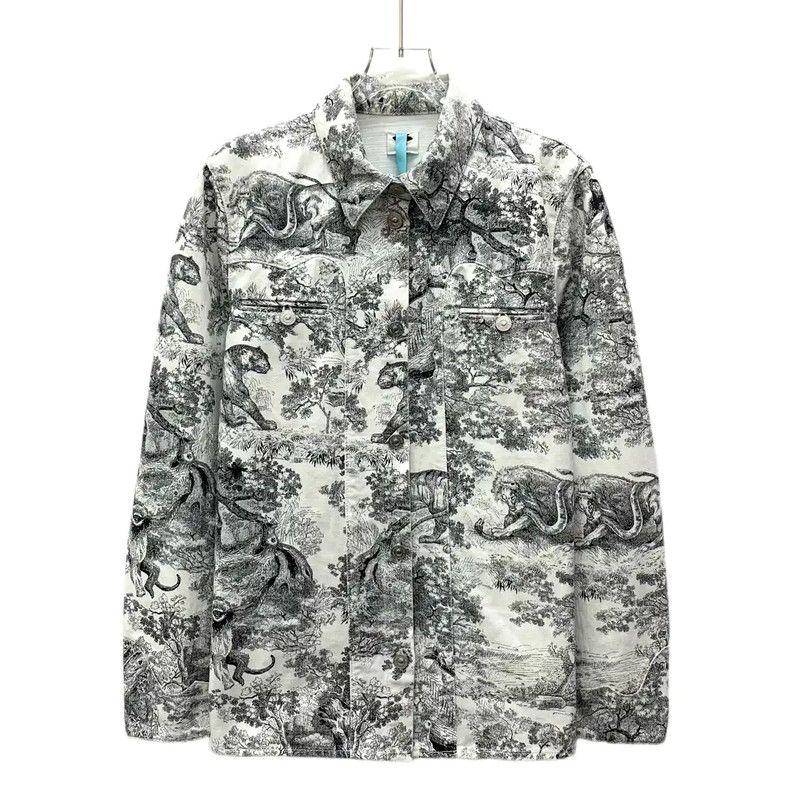 Dior Dior Gray Cotton Jacket for Women 0089 Size S / US 4 / IT 40 - 1 Thumbnail