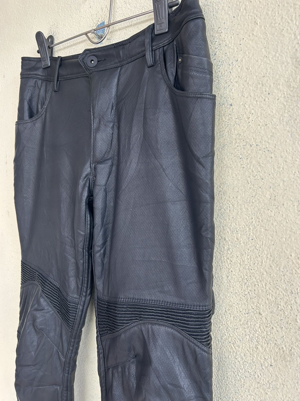 Leather Field Core PU Leather Fleece Lining Biker Pant Size US 32 / EU 48 - 4 Thumbnail