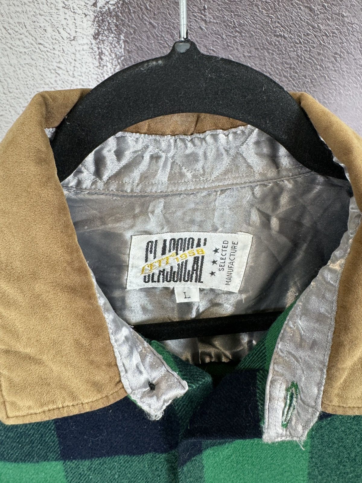 Flannel × Japanese Brand × Vintage Japan Classical LETT 1958 vintage flannel leather trim shirt Size US L / EU 52-54 / 3 - 7 Thumbnail