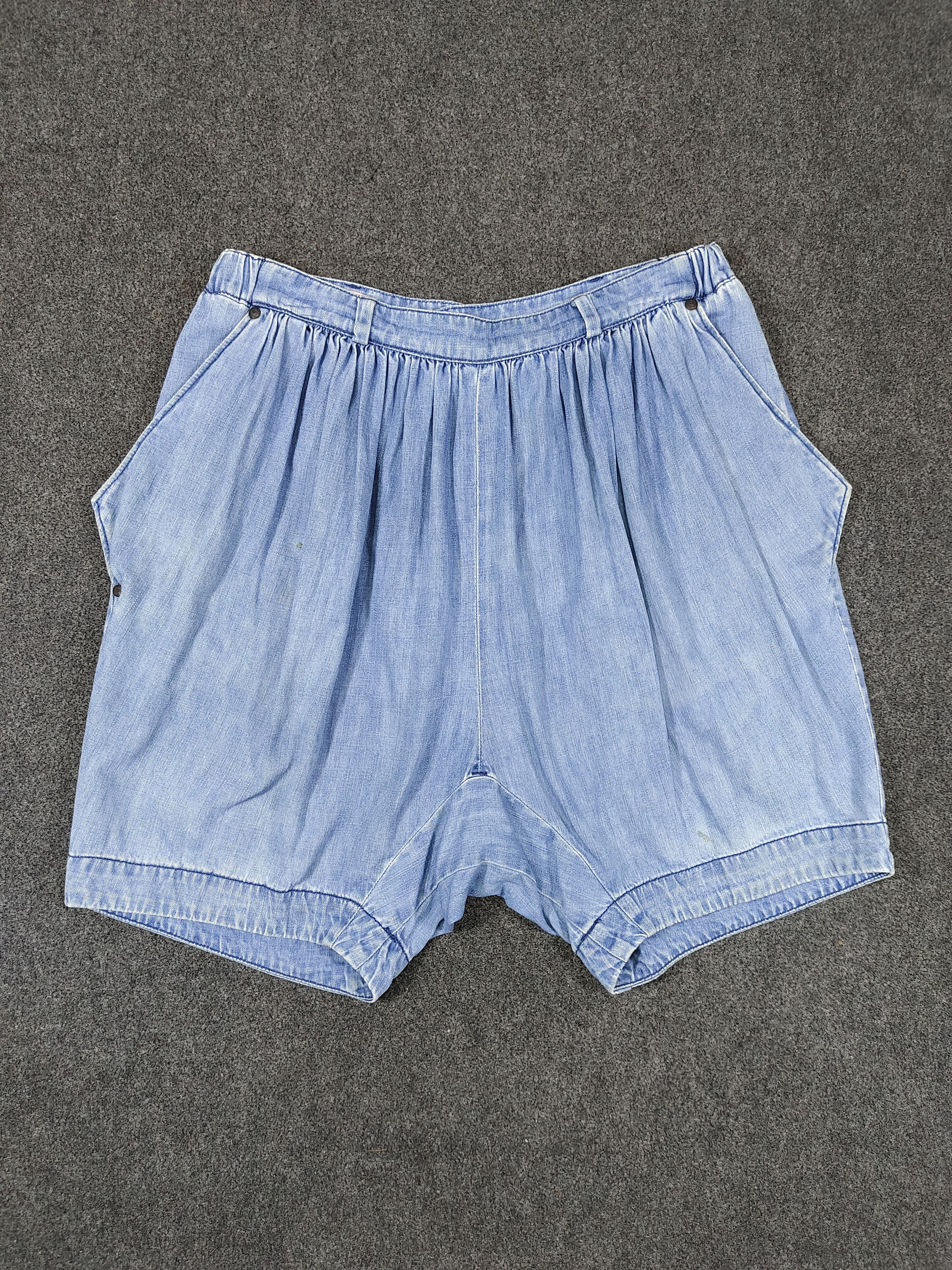 Japanese Brand 00s RNA Slang🇯🇵Streetwear Denim Drop Crotch Sarouel Shorts Size 32" / US 10 / IT 46 - 4 Thumbnail