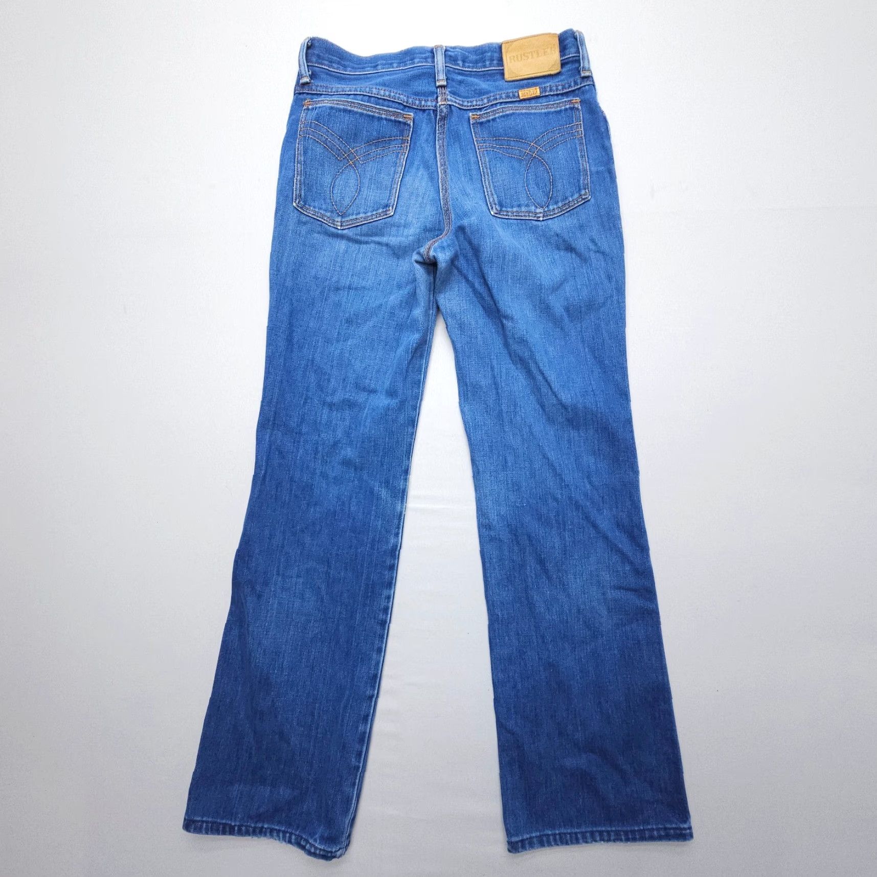Vintage VINTAGE Rustler Jeans Mens Bootcut 5-Pocket Design Denim Blue 31 Inseam 30-31 Waist Regular Size US 31 - 2 Thumbnail