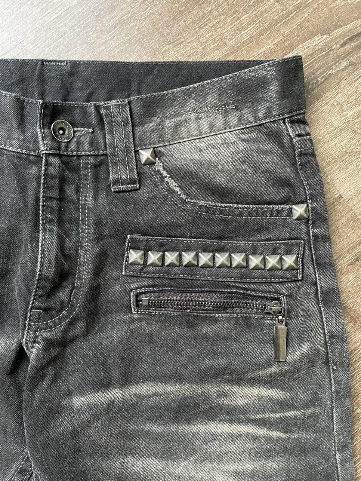 If Six Was Nine Semantic Design Punk Spiked Denim Size US 31 - 6 Thumbnail