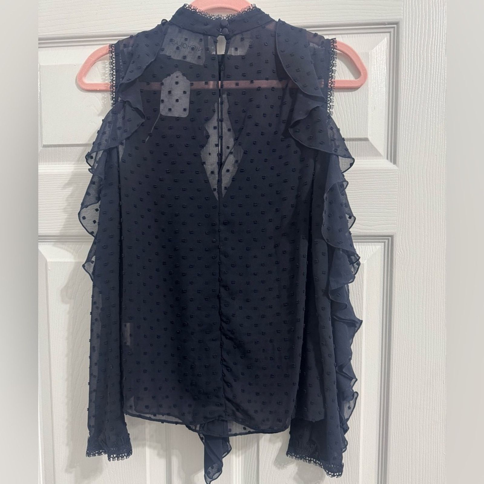 NICHOLAS 136 Nicholas $695 Navy Ruffle Trim Blouse Size 2 Size XS / US 0-2 / IT 36-38 - 13 Thumbnail