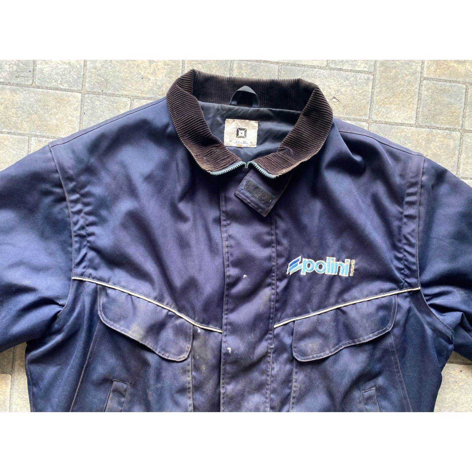 Pollini ROWA Men’s Jacket XL Zip Off Sleeves Blue Polyamide Made In Italy Flaws Wear Size US XL / EU 56 / 4 - 4 Thumbnail