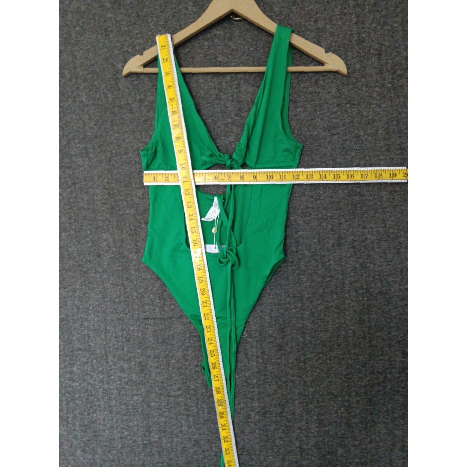 Triangl Toluca One Piece Green XS Swim Triangle Waist Wrap Open Tummy Solid Nylon Spandex Women Beach Size ONE SIZE - 4 Thumbnail