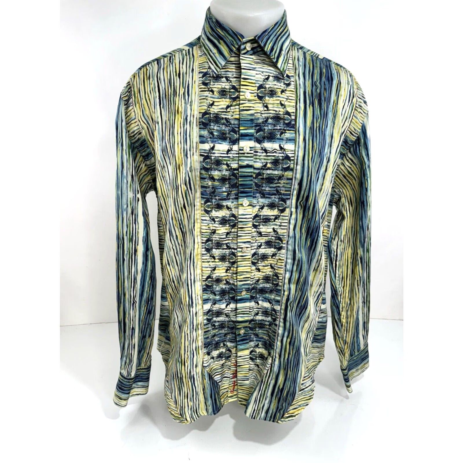Robert Graham Robert Graham Limited Edition Embroidered Shirt L XL Men Button-Up Long Sleeve Multicolor 62/190 Size US XL / EU 56 / 4 - 2 Thumbnail