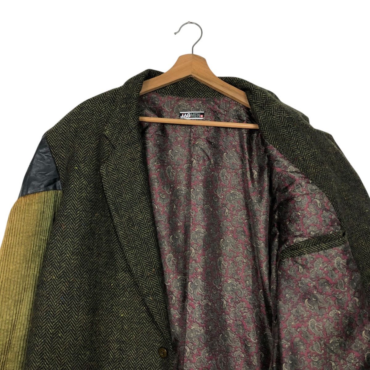 Japanese Brand 🔥VINTAGE PATCH WORK LEATHER WOOL JACKET JAGMEN ISSEY MIYAKE Size US M / EU 48-50 / 2 - 14 Thumbnail