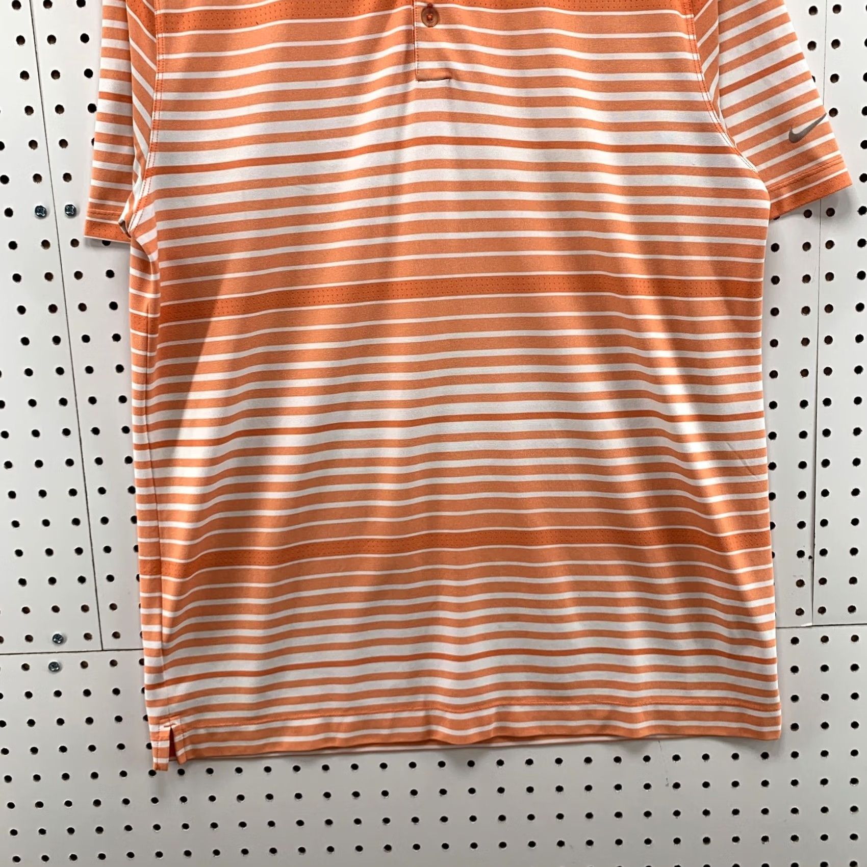 Nike Nike Golf Tour Performance Polo Shirt Mens Large Orange White Striped Short Sleeve Polo Size US L / EU 52-54 / 3 - 3 Thumbnail