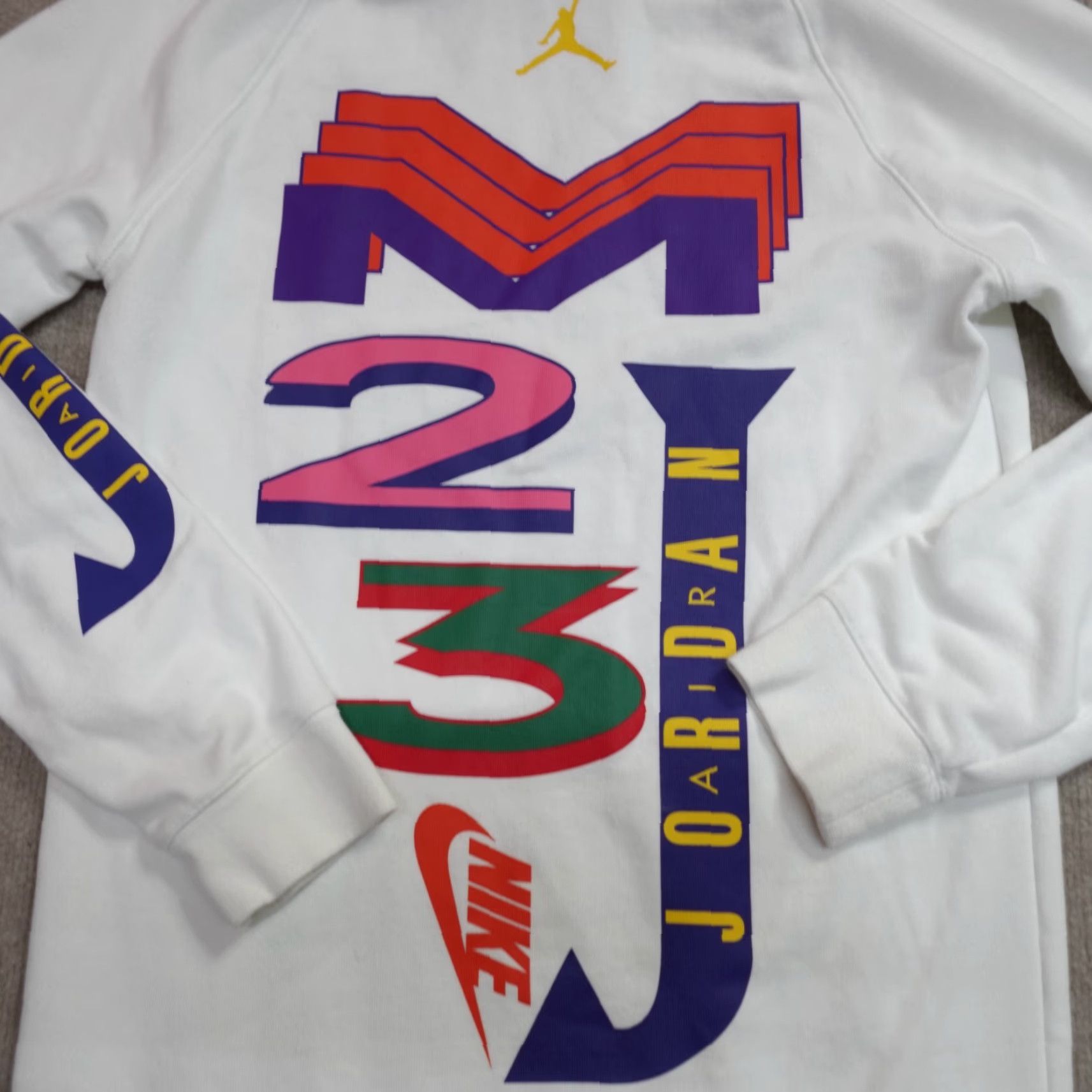 Jordan Brand Air Jordan Hoodie Small White Double Sided Mens S Pullover Pocket Embroidered Solid Size US S / EU 44-46 / 1 - 2 Thumbnail