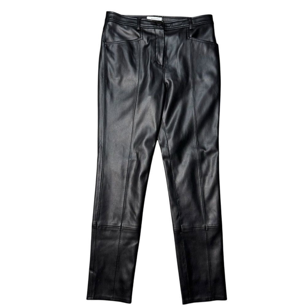 MILLY NWT New $425 Milly Rue Faux Leather Black Pants Size 29 Size 29" - 4 Thumbnail