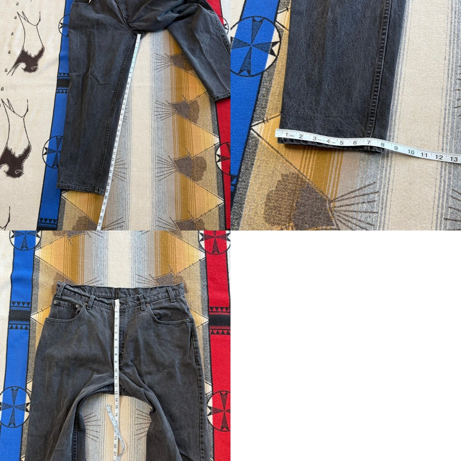Levi's VINTAGE Levi's 545 Black Denim Jeans Mens 36x30 Leather Patch USA Made Straight 90s Vintage Block Size US 36 / EU 52 - 9 Thumbnail