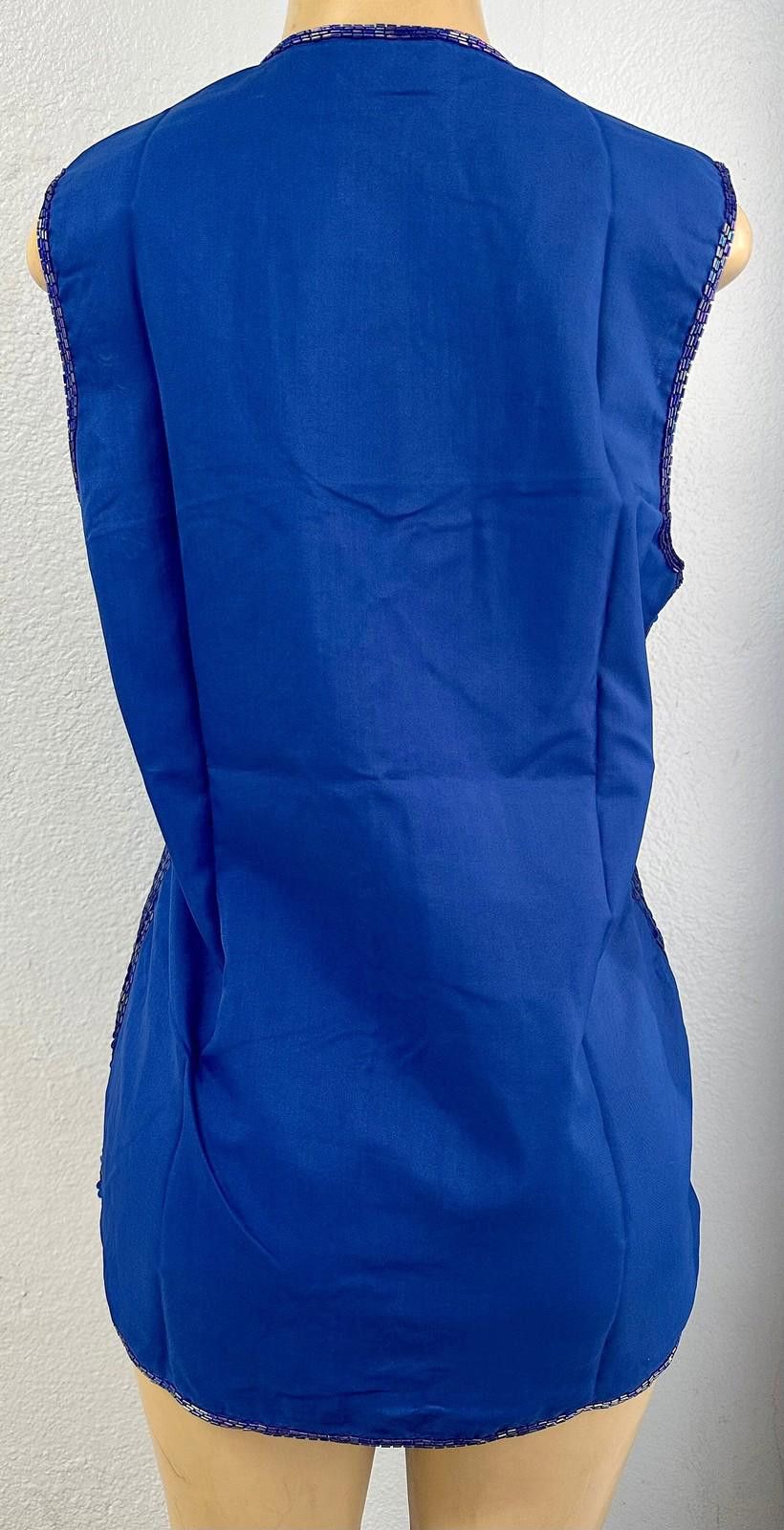 Designer Sequin Vest Blue Size 8 Only Size M / US 6-8 / IT 42-44 - 2 Thumbnail