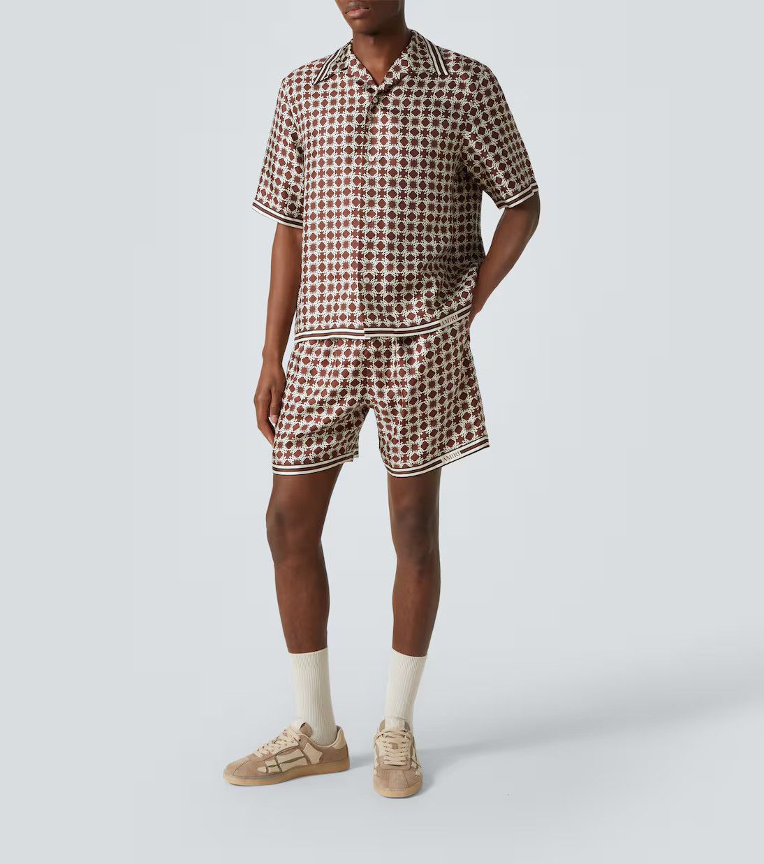 Amiri o1h1sh10525 M.A Quad Bowling Shirt in Brown Size US XXL / EU 58 / 5 - 2 Thumbnail