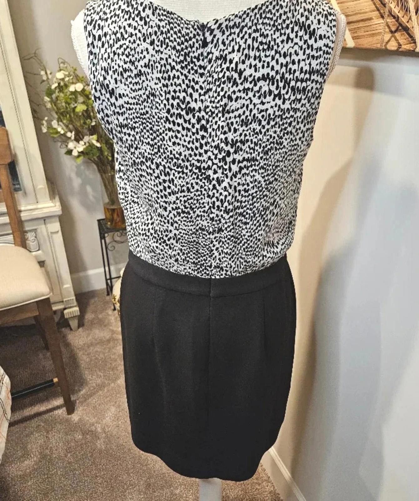 Designer LOFT Stylish Black and White Animal Print Dress H40 Size M / US 6-8 / IT 42-44 - 3 Thumbnail
