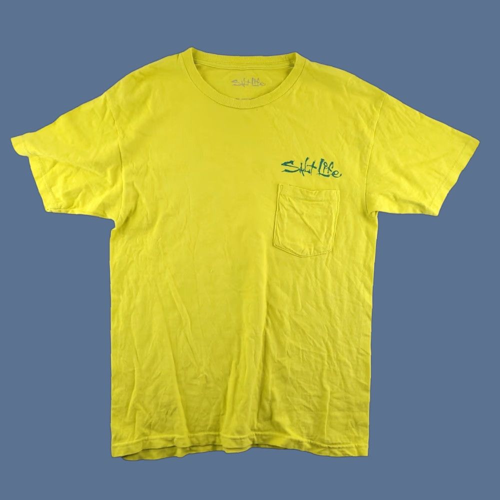 Vintage Salt Life T-Shirt Men Green Mahi Mahi Dorado Dolphin Graphic Yellow Size M Size US M / EU 48-50 / 2 - 1 Thumbnail