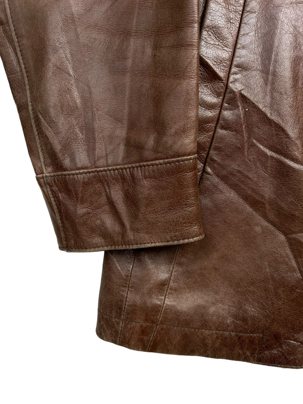 Vintage Vintage Atelier Sab Soft Brown Leather Jacket Trench Coat Size US S / EU 44-46 / 1 - 4 Thumbnail