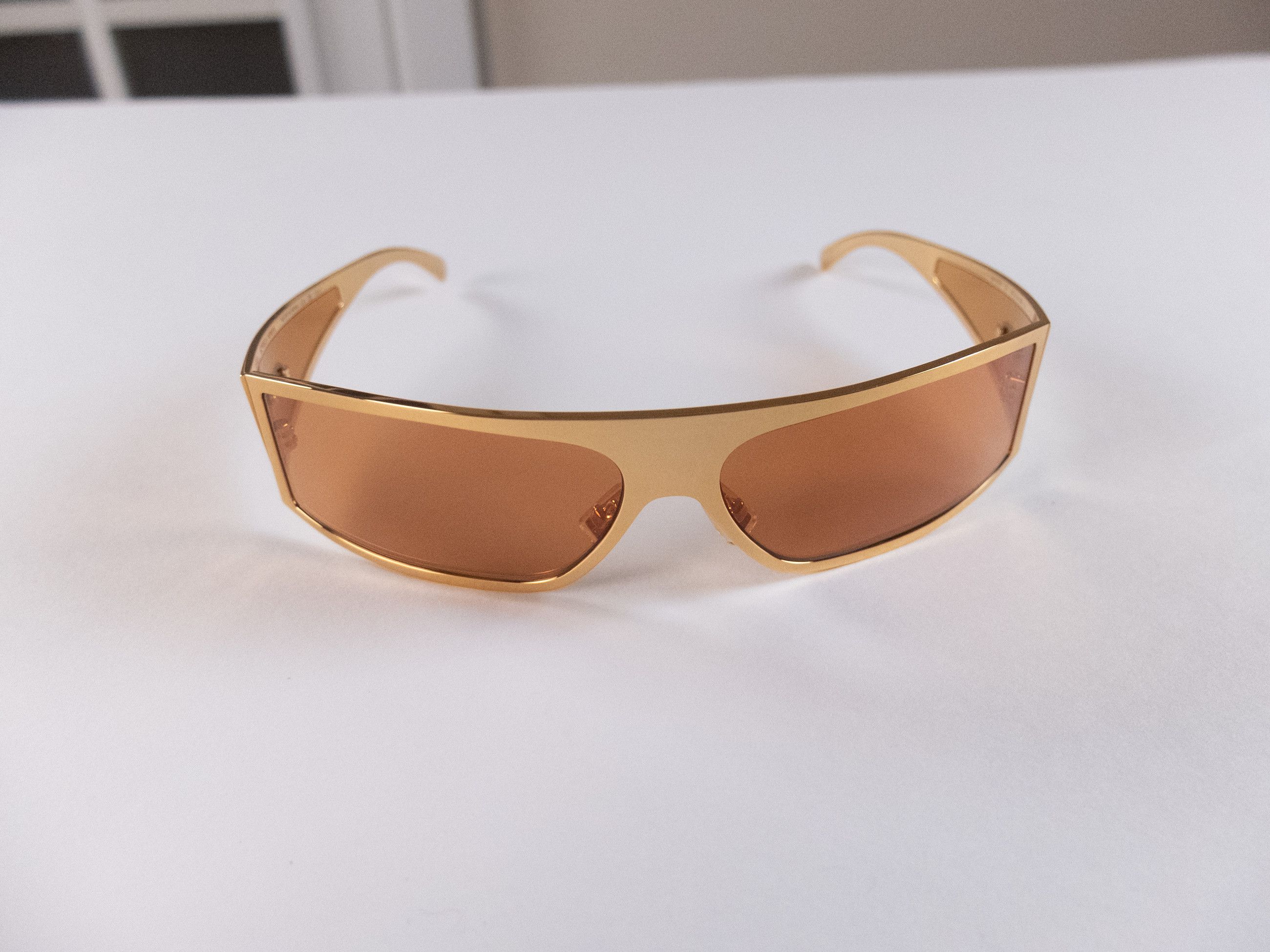 Bottega Veneta BOTTEGA VENETA gold brown bangle wraparound sunglasses q Size ONE SIZE - 3 Thumbnail