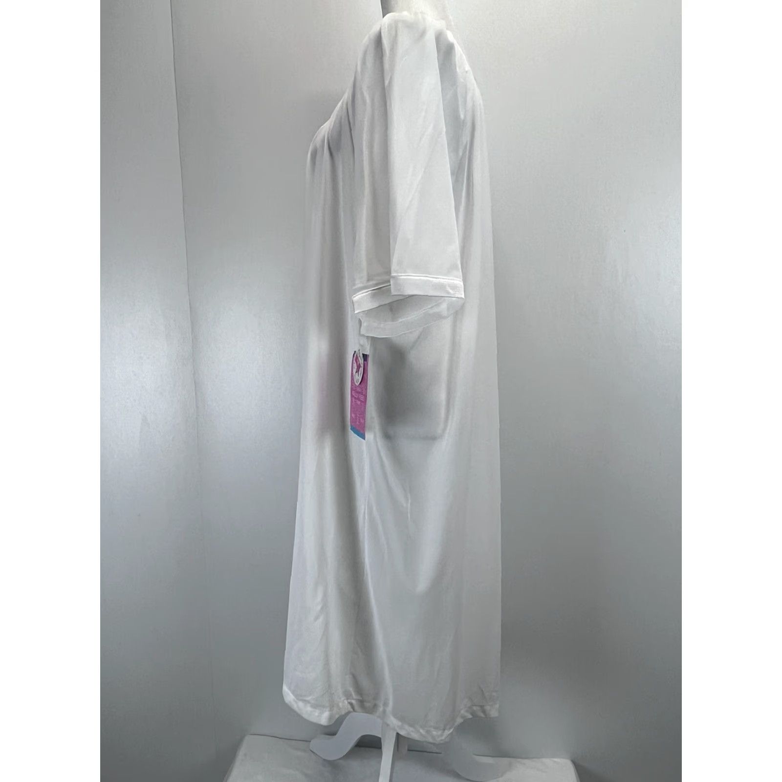 Vintage VINTAGE Kelly Reed Nylon Nightgown 26W Plus White Semi Sheer 1990s Womens Size ONE SIZE - 2 Thumbnail
