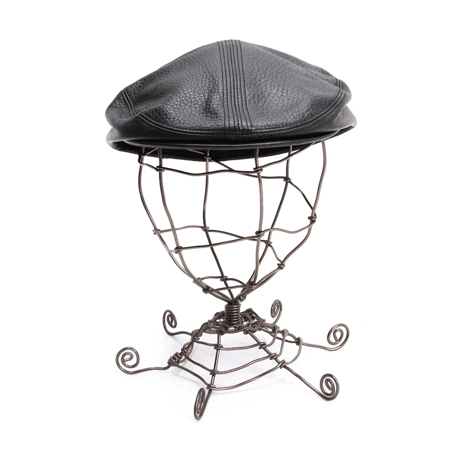 Jean Paul Gaultier Buffalo Embroidered Cow Leather Hunching Hat in Black Size ONE SIZE - 5 Thumbnail