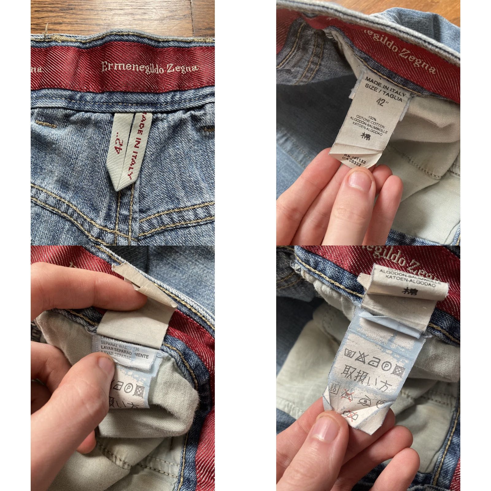 Ermenegildo Zegna VINTAGE Ermenegildo Zegna Jeans Mens 42 Blue Denim Straight Leg Made In Italy Size US 42 / EU 58 - 8 Thumbnail
