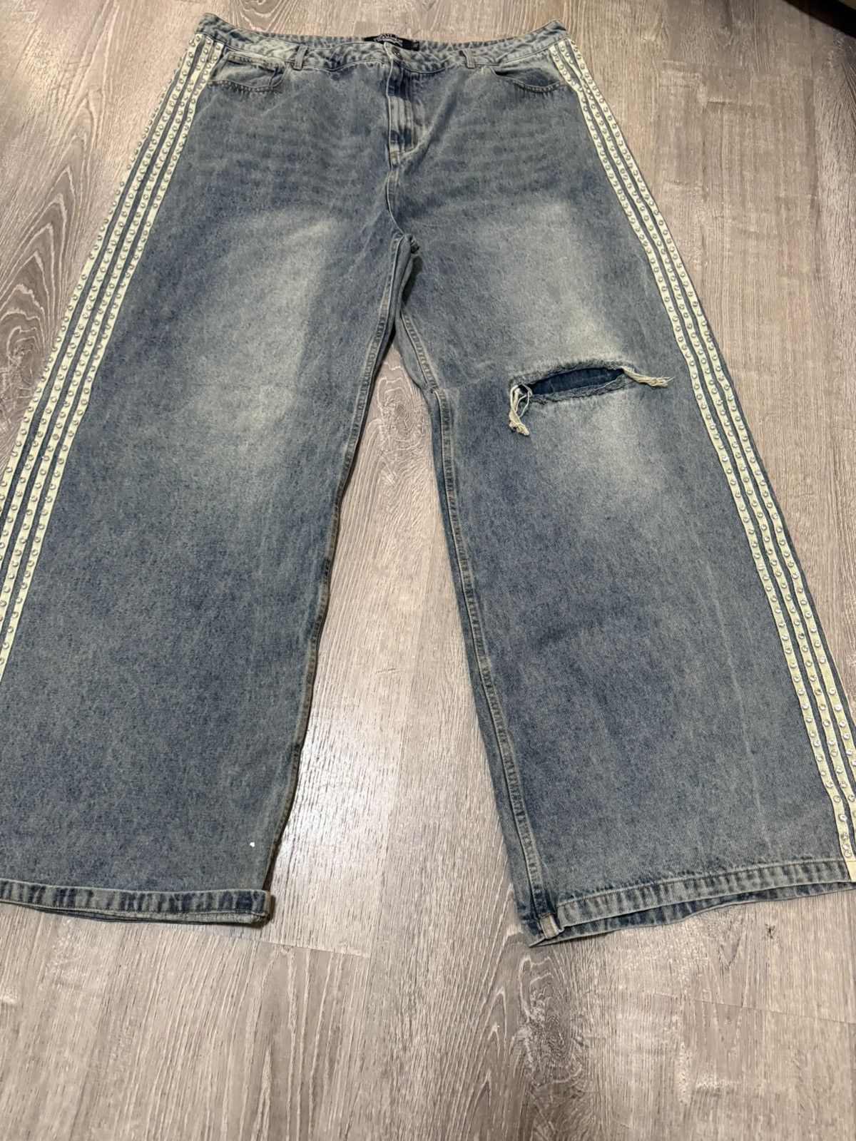 Vale Vale Blue Crystal Stripe Denim Size 40 Size US 40 / EU 56 - 3 Thumbnail
