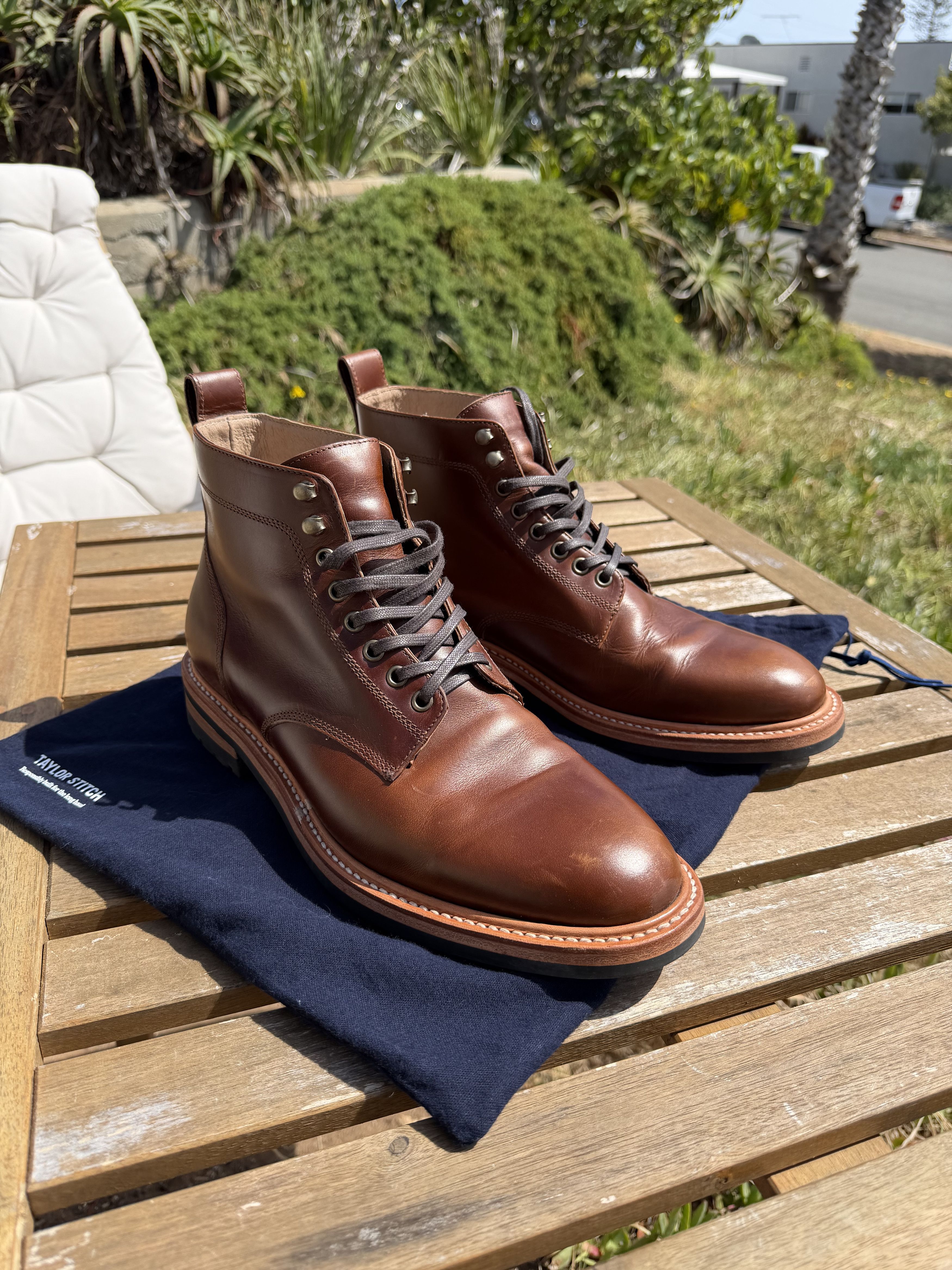 Taylor Stitch Trench Boot Whiskey Leather Size US 12 Limited