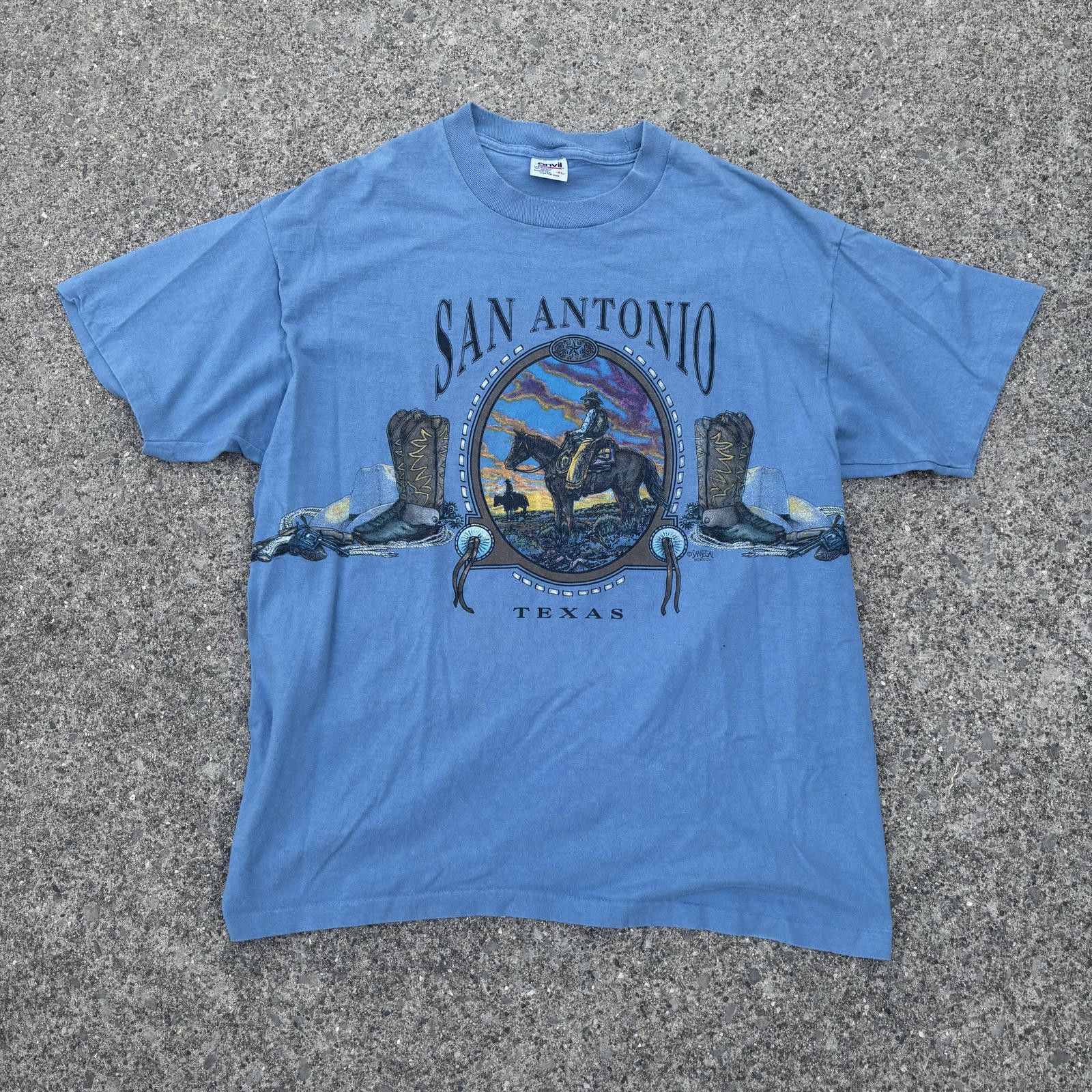Anvil Vintage Anvil San Antonio Graphic Tee Size US XL / EU 56 / 4 - 1 Thumbnail