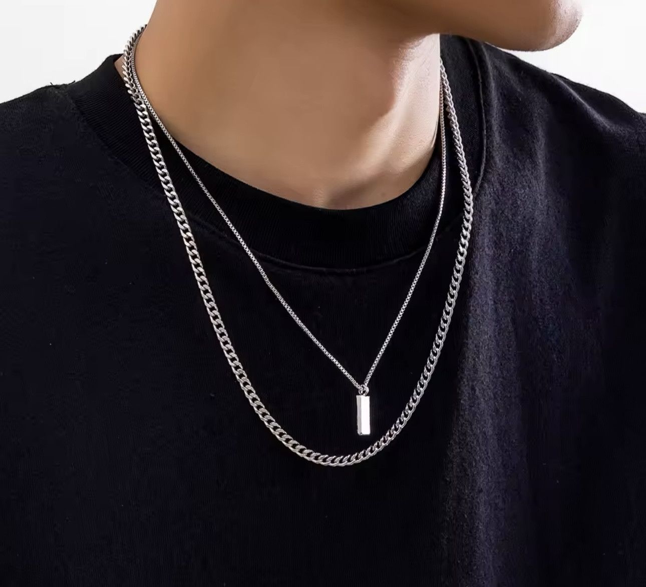 Jewelry × Vintage Rectangular Pendant Box Chain Necklace Size ONE SIZE - 3 Thumbnail