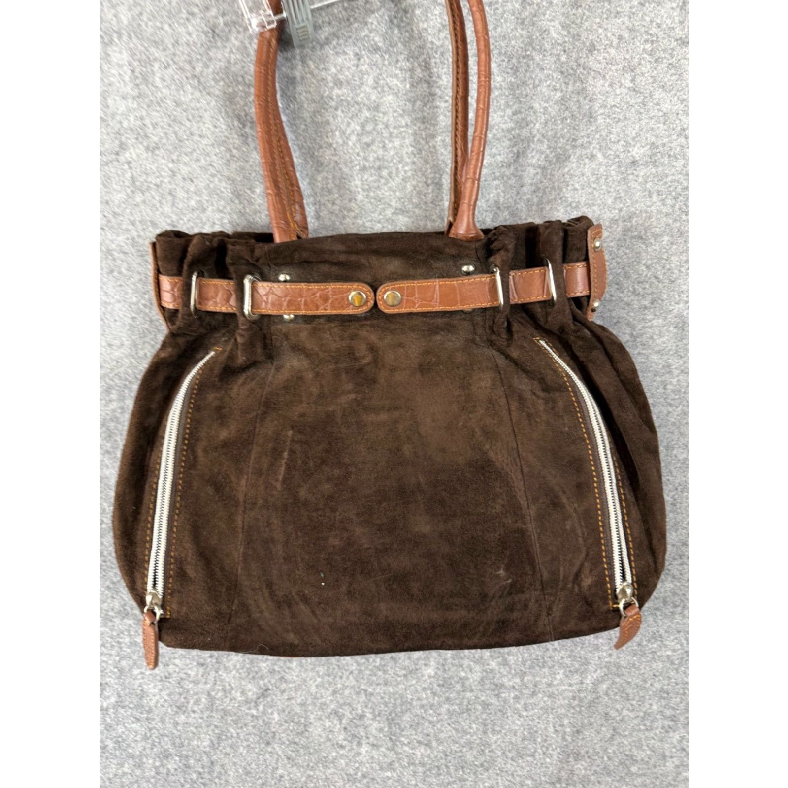 Vintage Gun Tote’n Mamas Shoulder Bag Womens Brown Concealed Carry Suede Leather Purse Size ONE SIZE - 5 Thumbnail