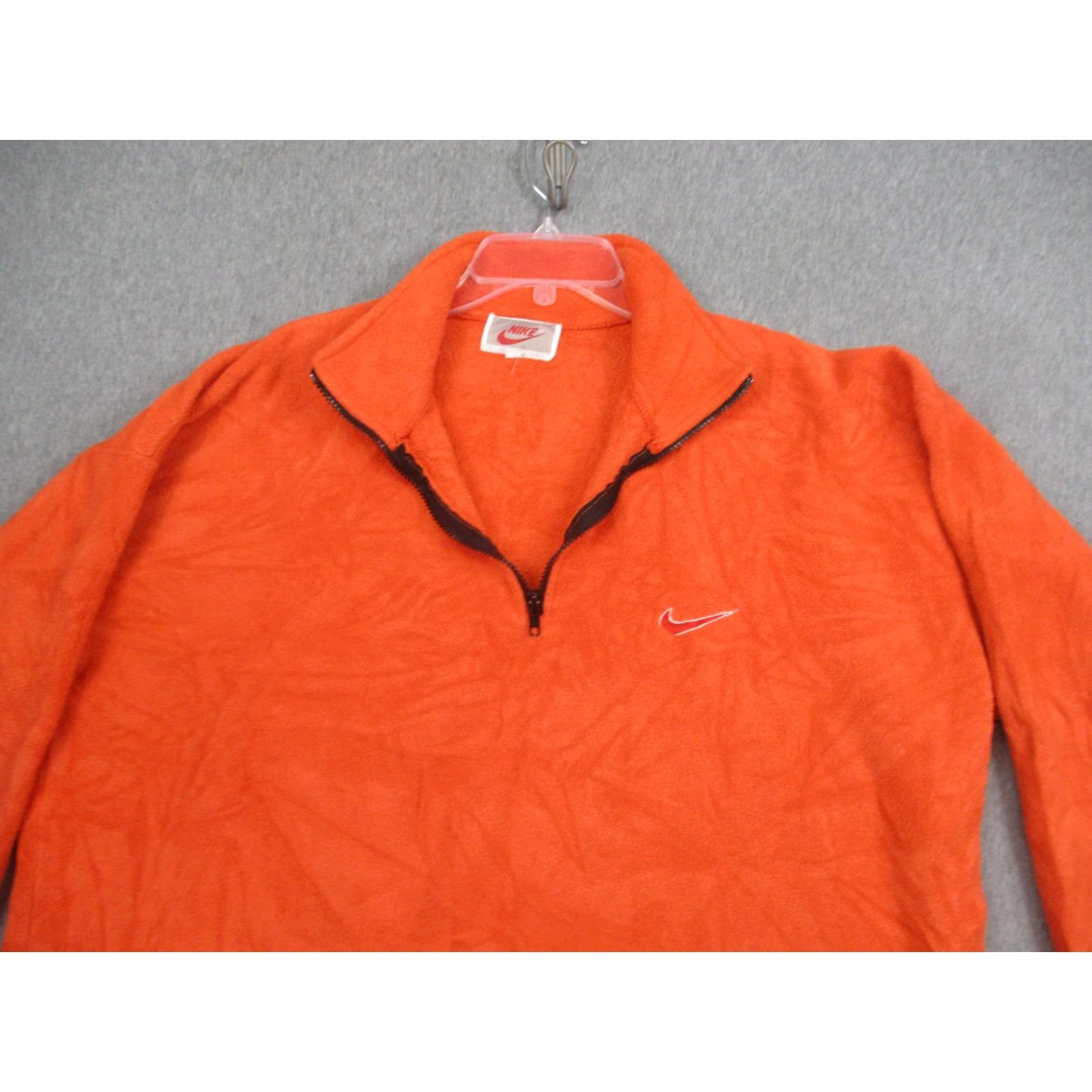 Nike VINTAGE Nike Pullover Mens Medium Orange Fleece Half Zip Embroidered Swoosh 90s USA Jacket Mens Size US M / EU 48-50 / 2 - 3 Thumbnail