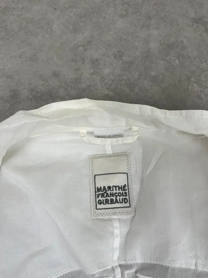 Marithe + Francois Girbaud 2000s Marithé et François Girbaud White Cargo Pocket Jacket Size XS / US 0-2 / IT 36-38 - 14 Thumbnail