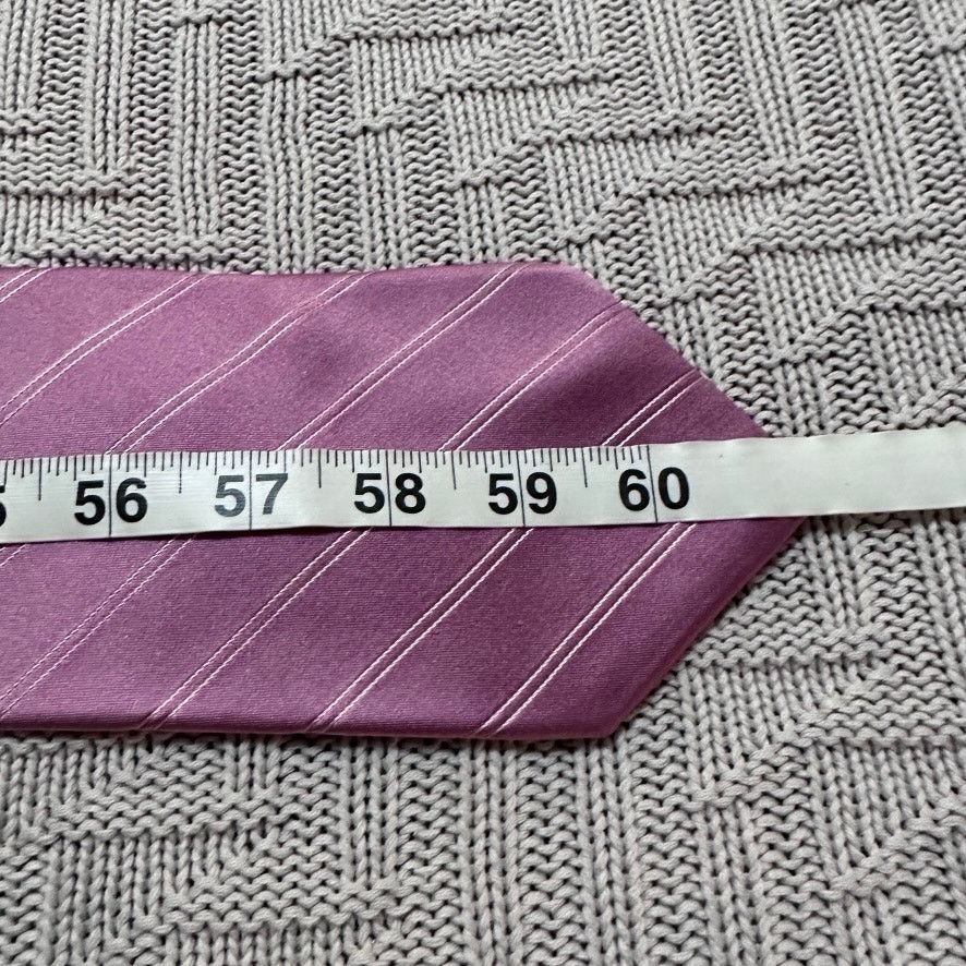Ike Behar Ike Behar pink monotone striped silk tie Size ONE SIZE - 4 Thumbnail
