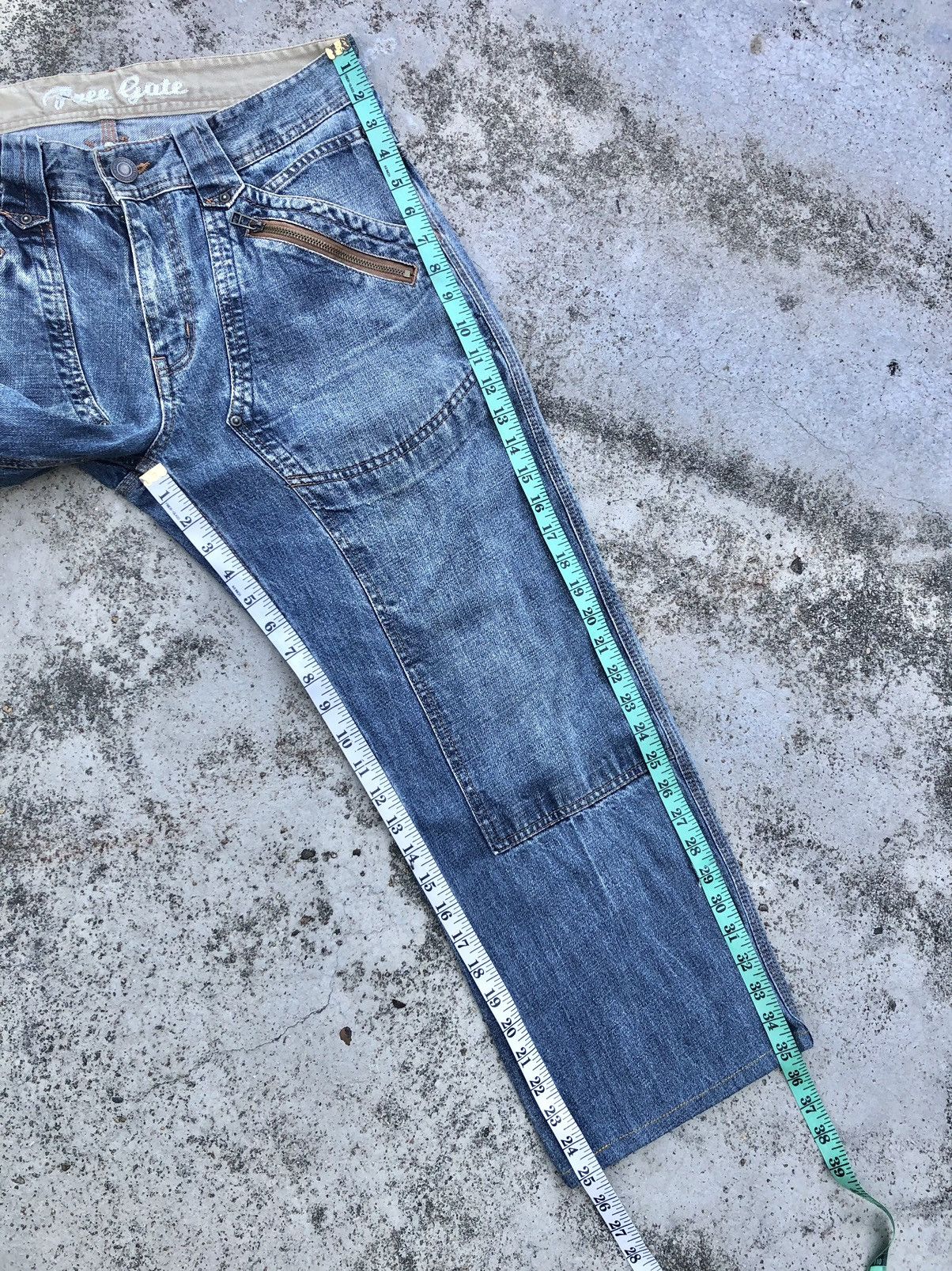 Japanese Brand DOUBLE KNEE BUCKLE BACK JEANS Size US 33 - 12 Thumbnail