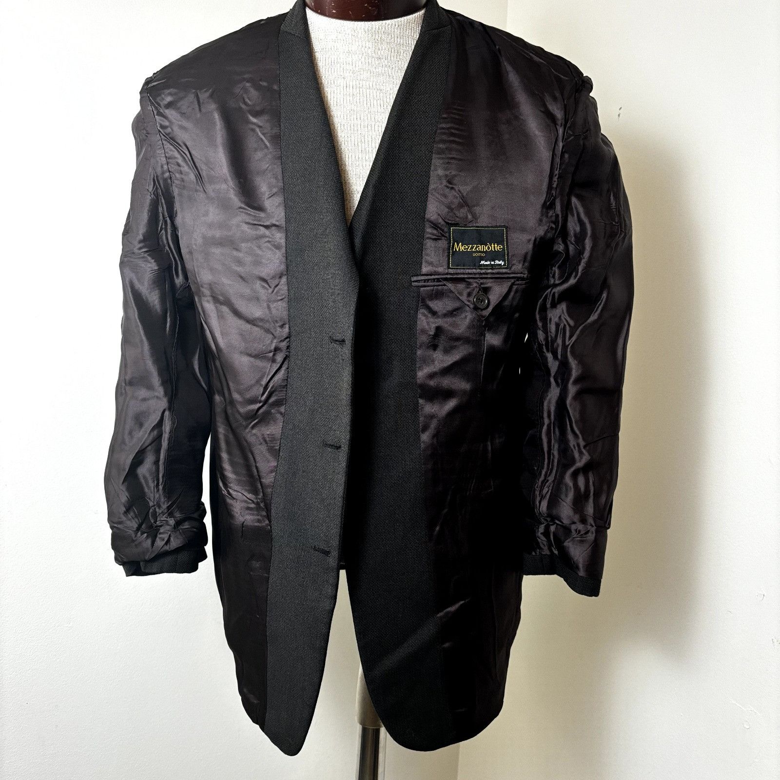 Other Mezzanotte Uomo Men's 3/4 Sleeves Green Brown Textured Blaze Size 42R - 7 Thumbnail