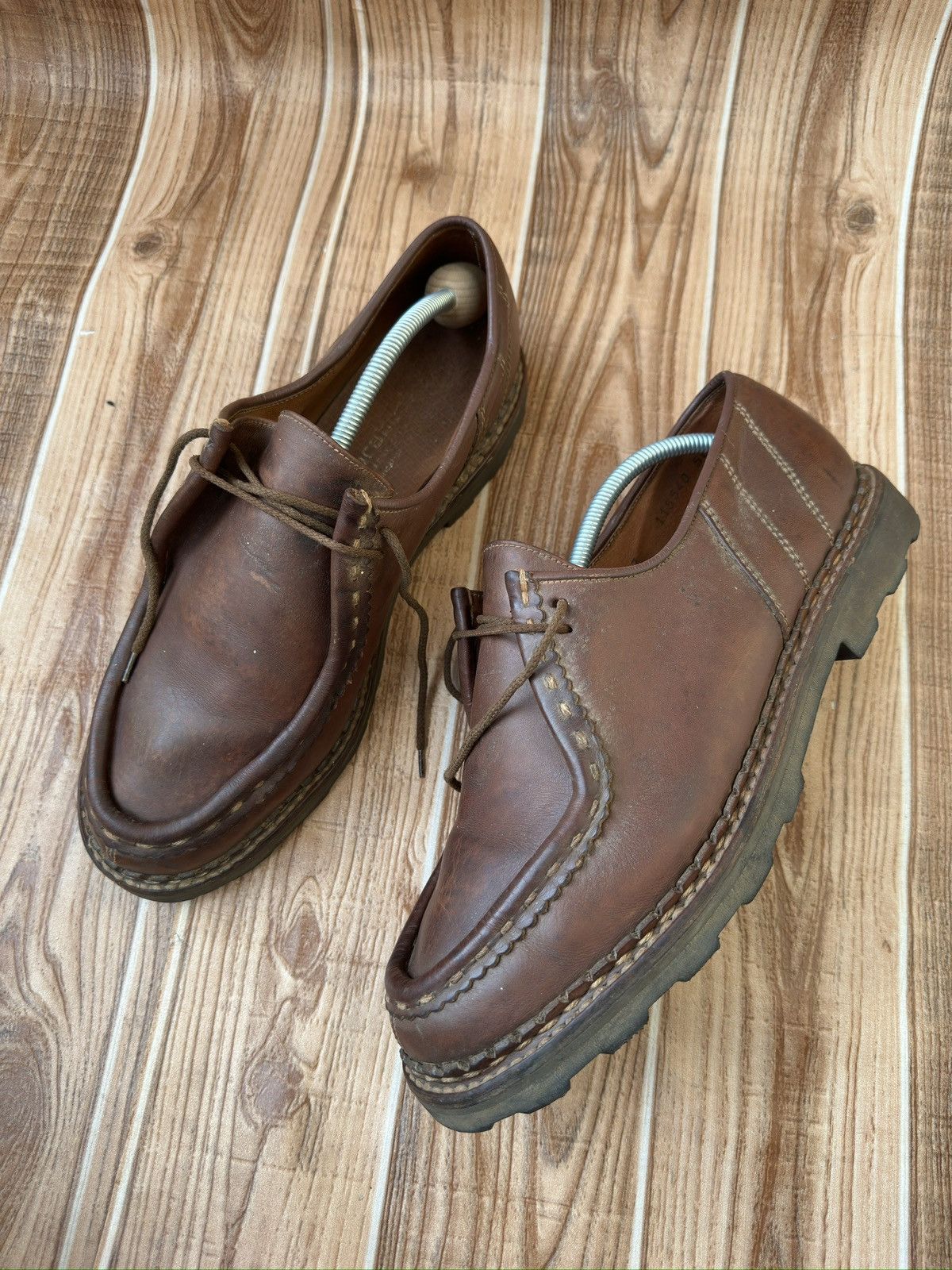 Paraboot Paraboot Michael Marche Vintage Ebony Moc Leather Derbies Size US 14 / EU 47 - 7 Thumbnail