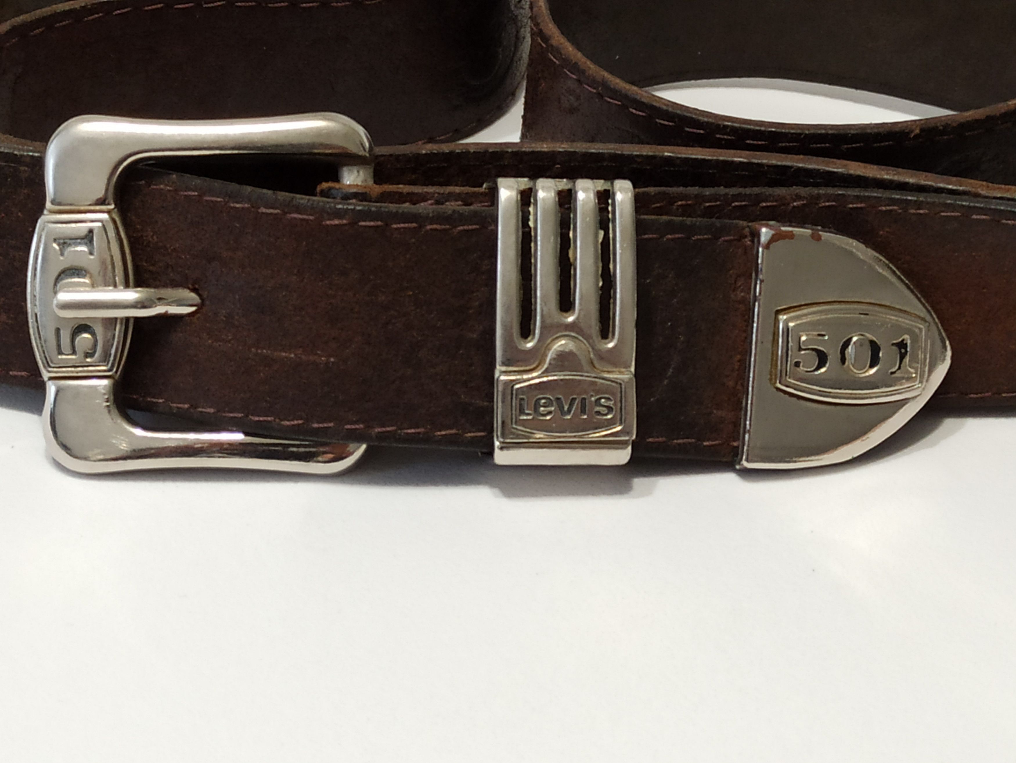 Levi's LEVIS 501 Vintage belt logo original brown leather Size ONE SIZE - 2 Thumbnail