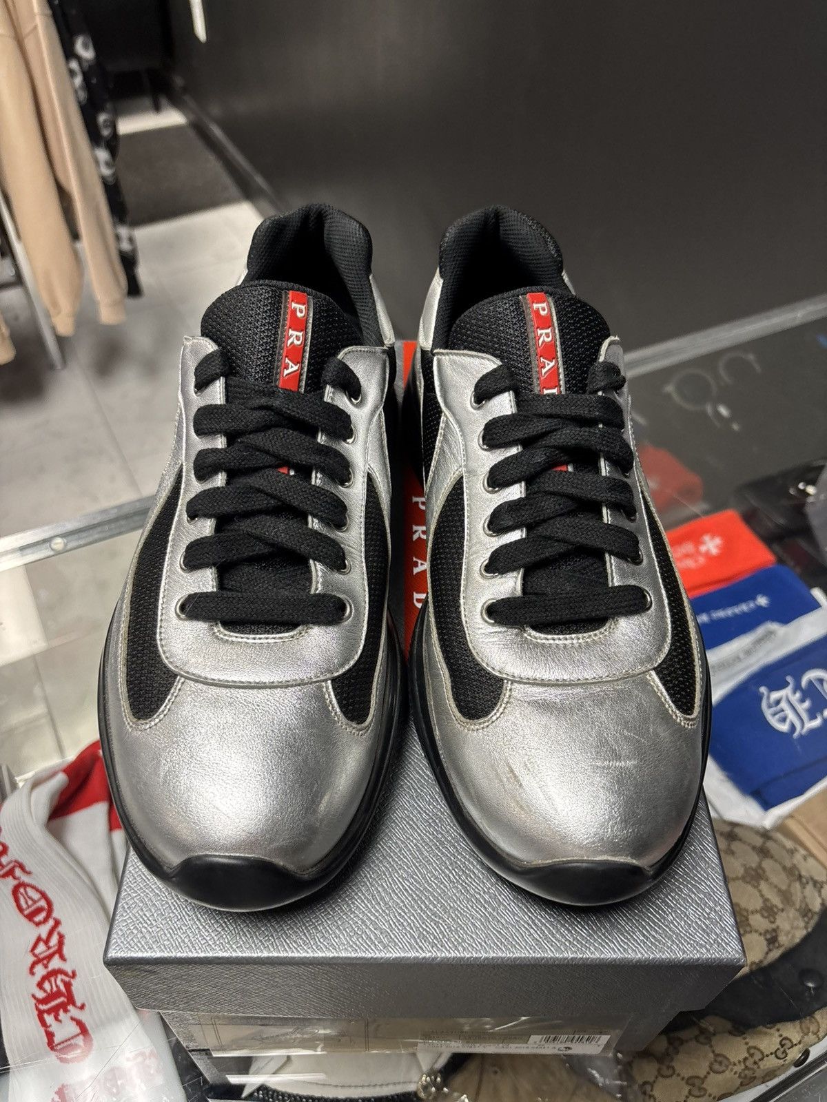 Prada Prada Americas Cup sneakers silver Size US 10 / EU 43 - 3 Thumbnail
