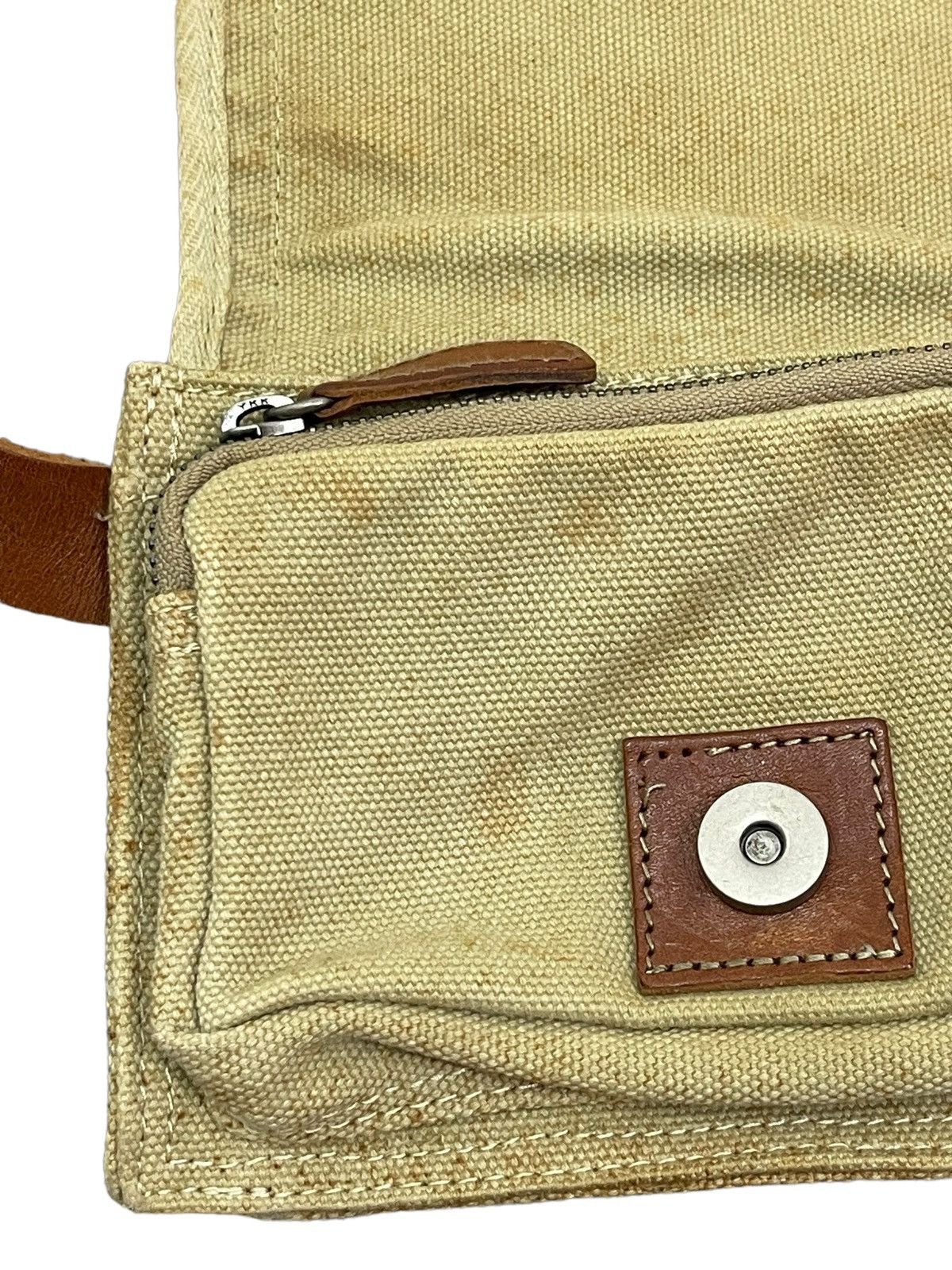 Japanese Brand Waist Bag Paquet Leather Cotton Canvas 3🟩 Size ONE SIZE - 16 Thumbnail