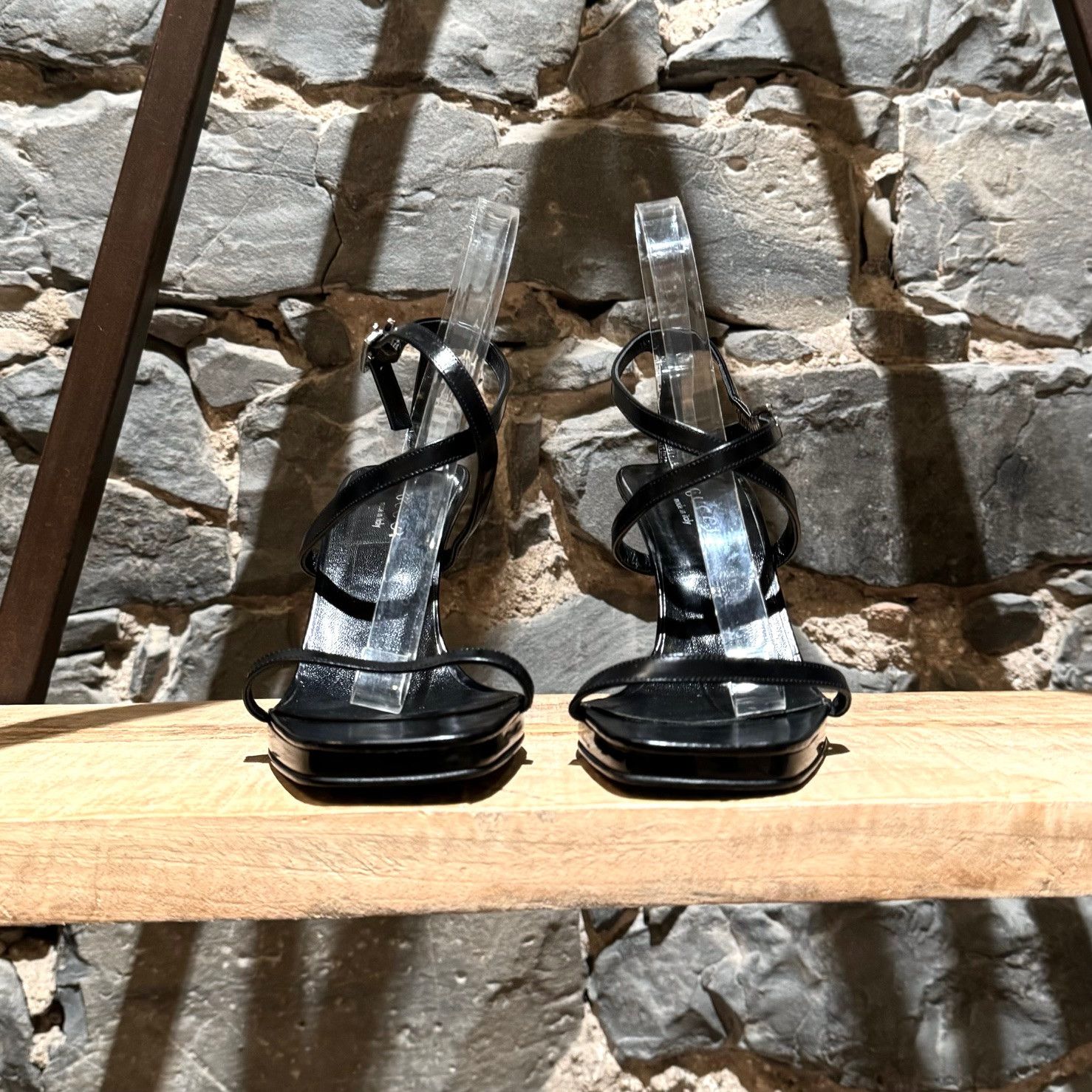 Gucci Gucci Tom Ford SS 1998 Black Strappy G Buckle Heeled Sandals Size US 9 / IT 39 - 4 Thumbnail