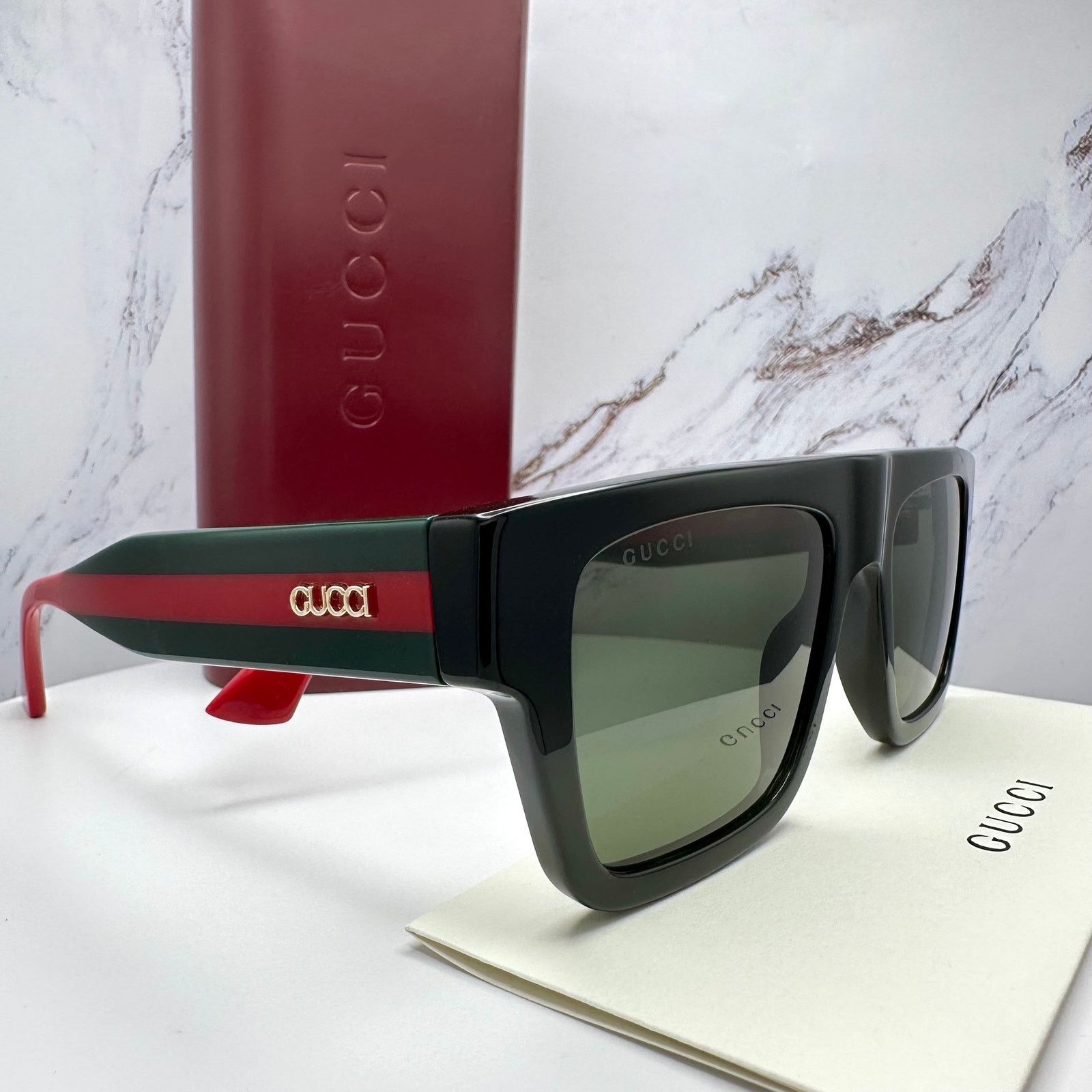 Gucci New GUCCI Sunglasses Black Classic Web Arm Authentic 2025 Size ONE SIZE - 20 Thumbnail