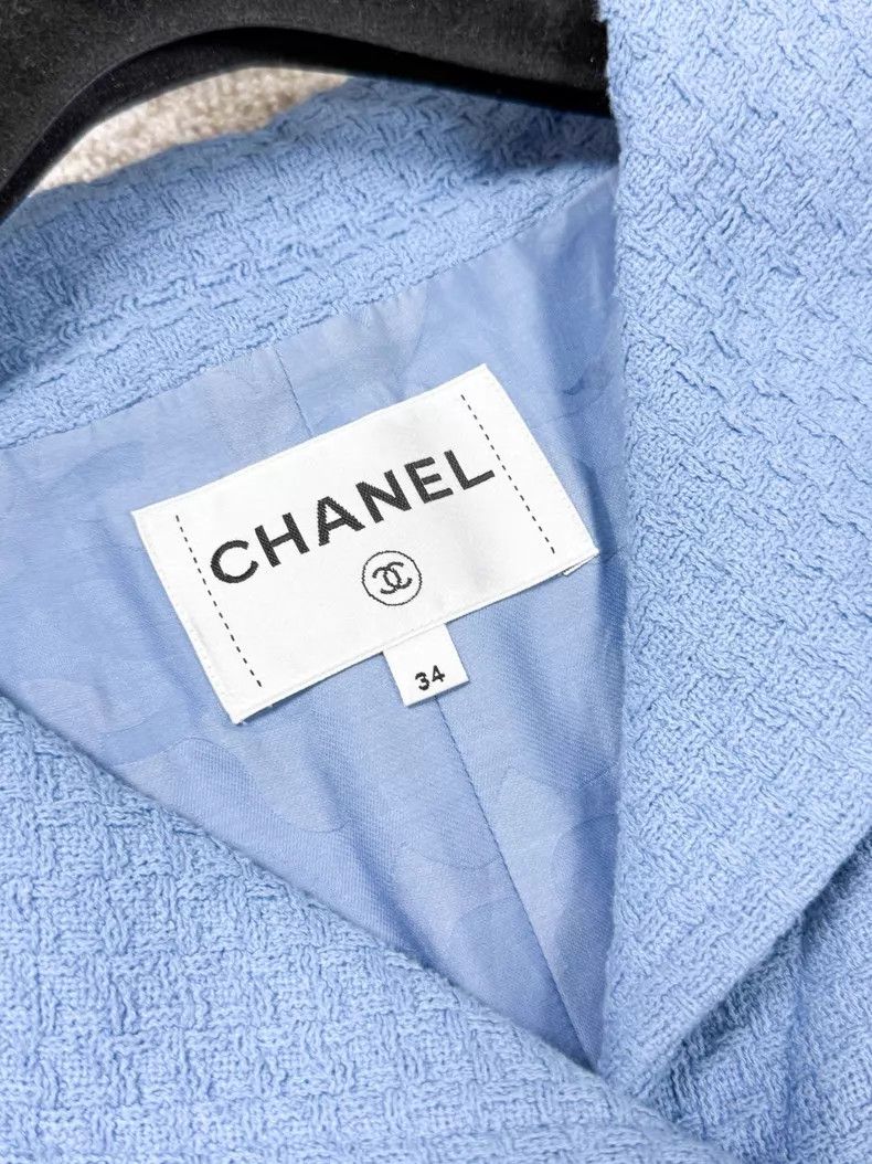 Chanel Chanel Tweed navy collar long-sleeved short jacket Size XXS / US 00 / IT 34 - 5 Thumbnail