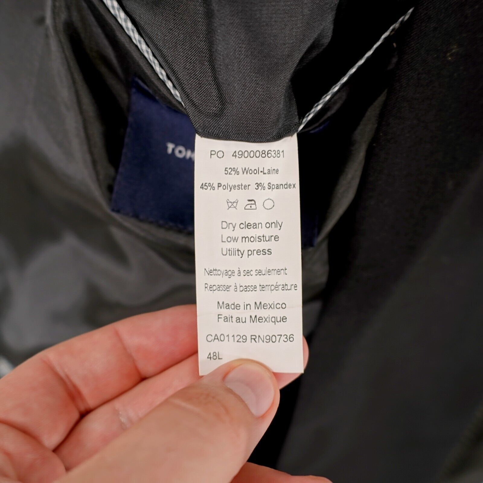 Tommy Hilfiger Tommy Hilfiger Wool Blend Black 2 Button Blazer 44L Tagged 4 Size 44L - 8 Thumbnail