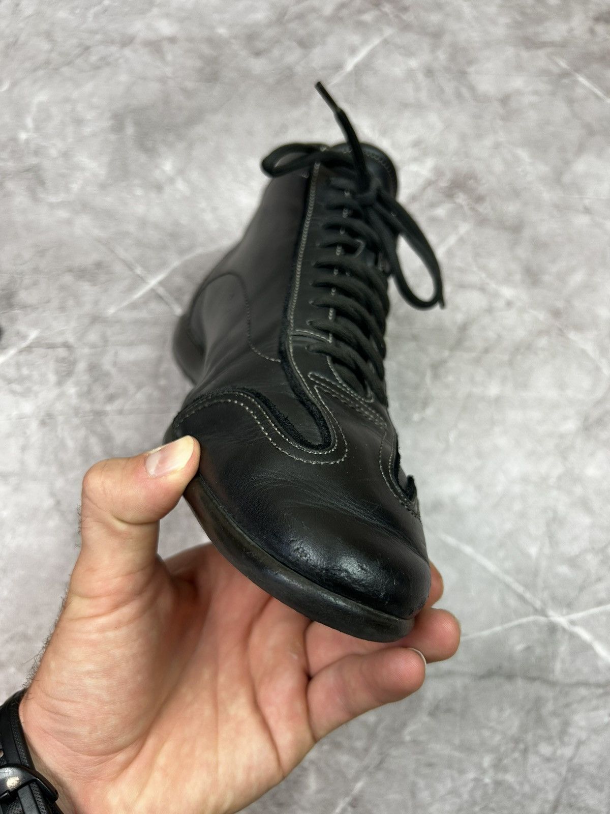 Santoni SANTONI CLUB Mens Black Soft Leather Ankle Boots Fashion Size US 7 / EU 40 - 9 Thumbnail