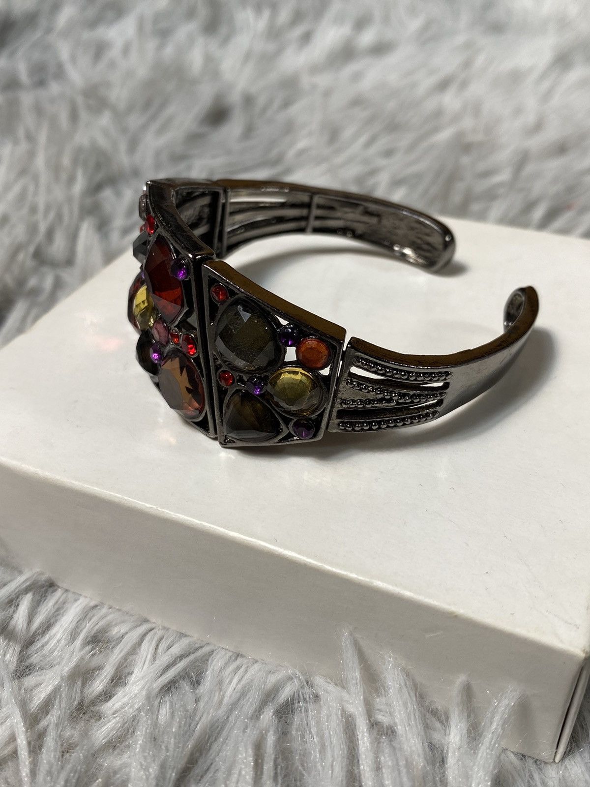 Jewelry Gothic Gemstone Cuff Bracelet – Bold & Unique Design Size ONE SIZE - 1 Thumbnail